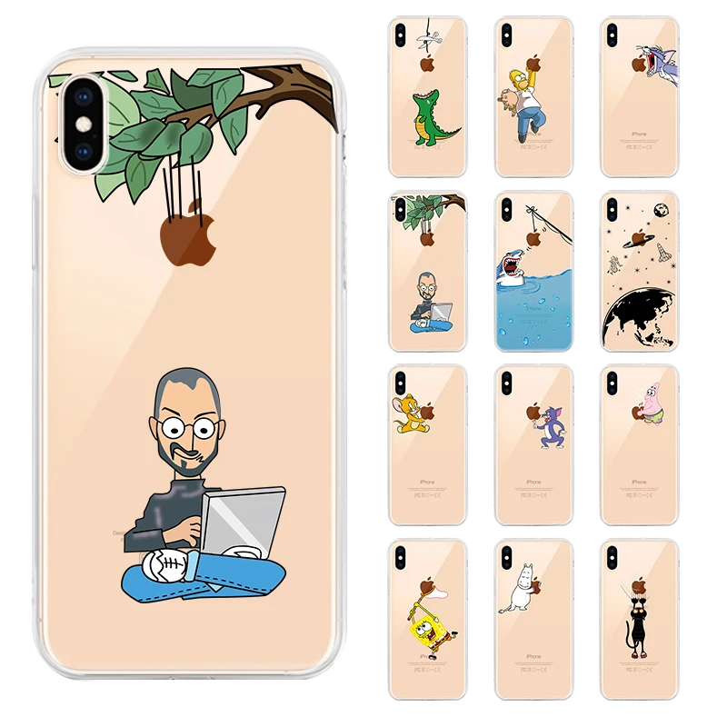 Чехол для iPhone 7 силиконовый чехол телефона милый из ТПУ с рисунком X 6S 6 8 Plus Fundas XS Max