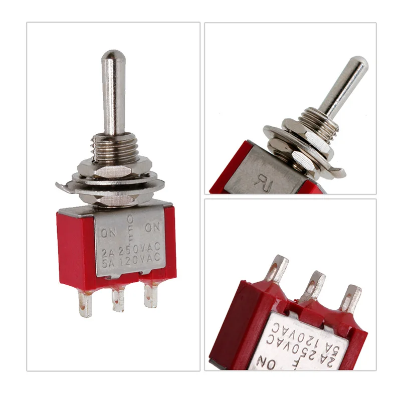 SPDT MTS 103 Красный 3 Контактный ВКЛ ВЫКЛ мини позиционный тумблер AC250V 2A 120V 5A L15|switch