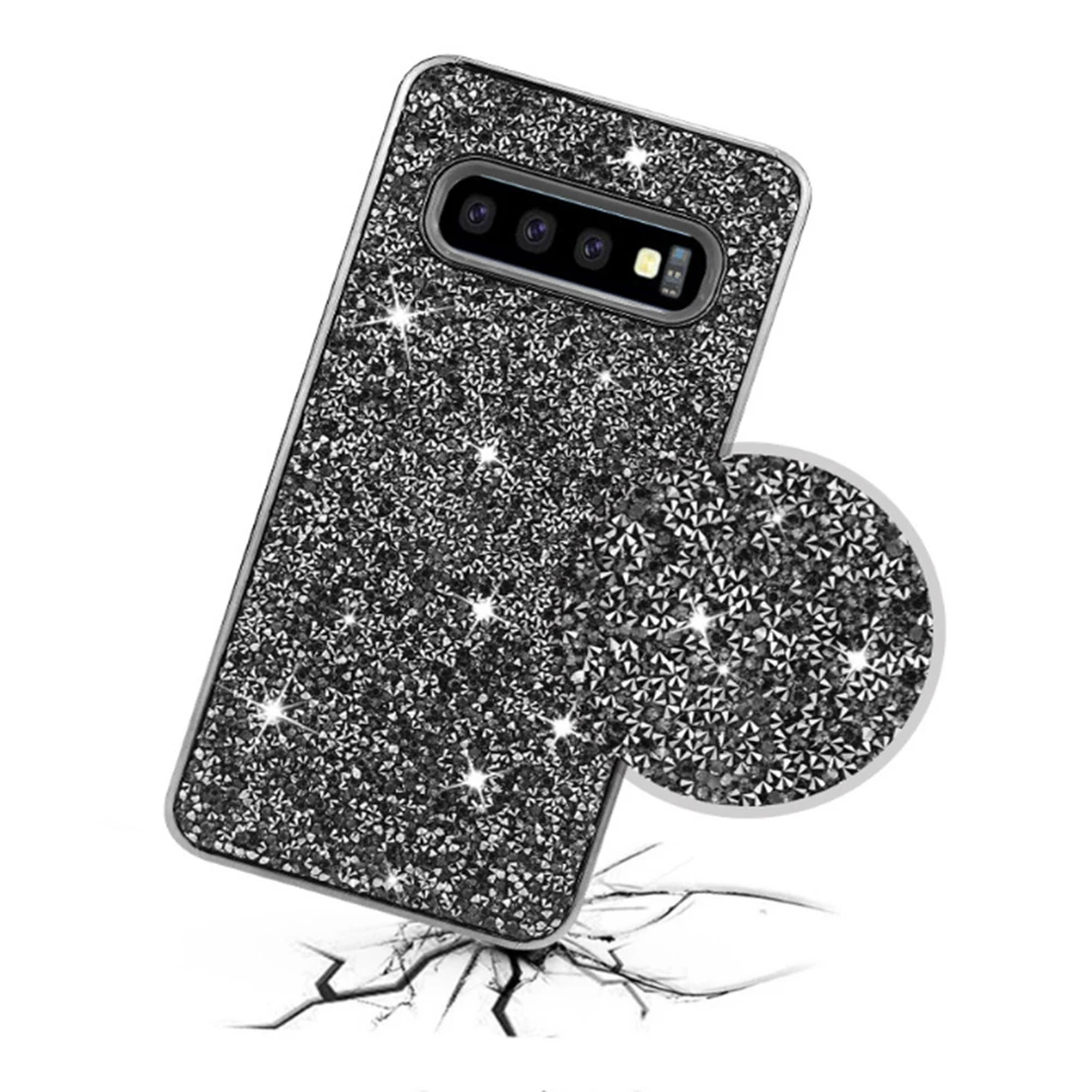 Блестящий блестящий чехол для телефона Samsung S10 5G Rhonestone мягкий из ТПУ с полной