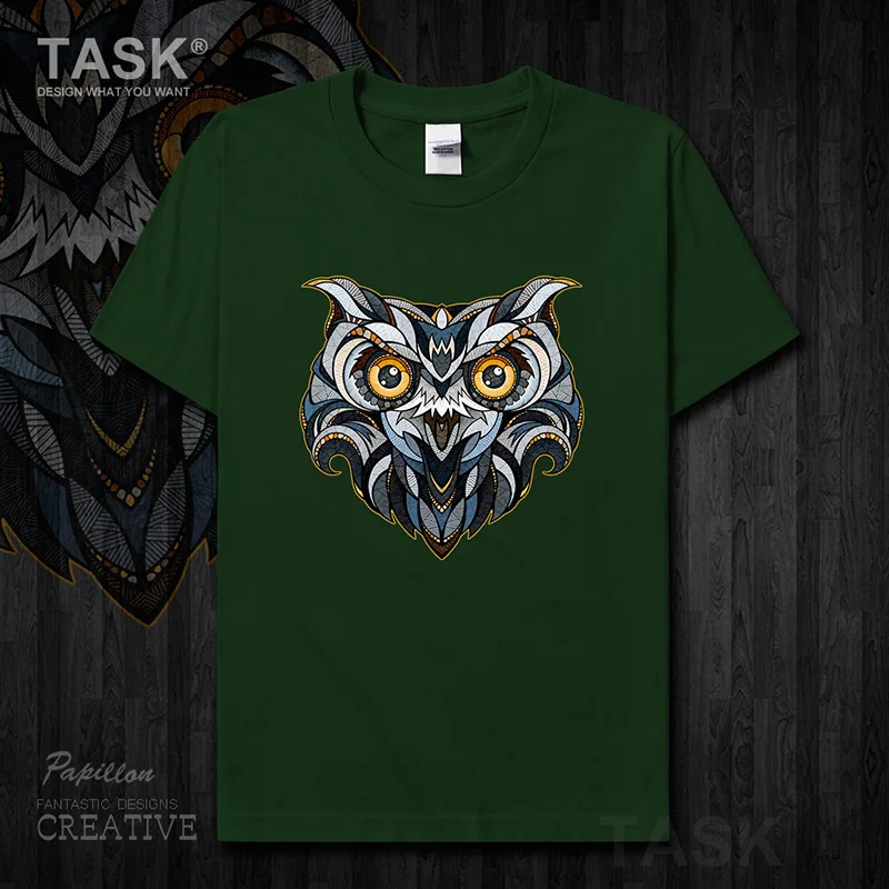 Модная мужская футболка с рисунком Совы и животных забавным принтом коротким