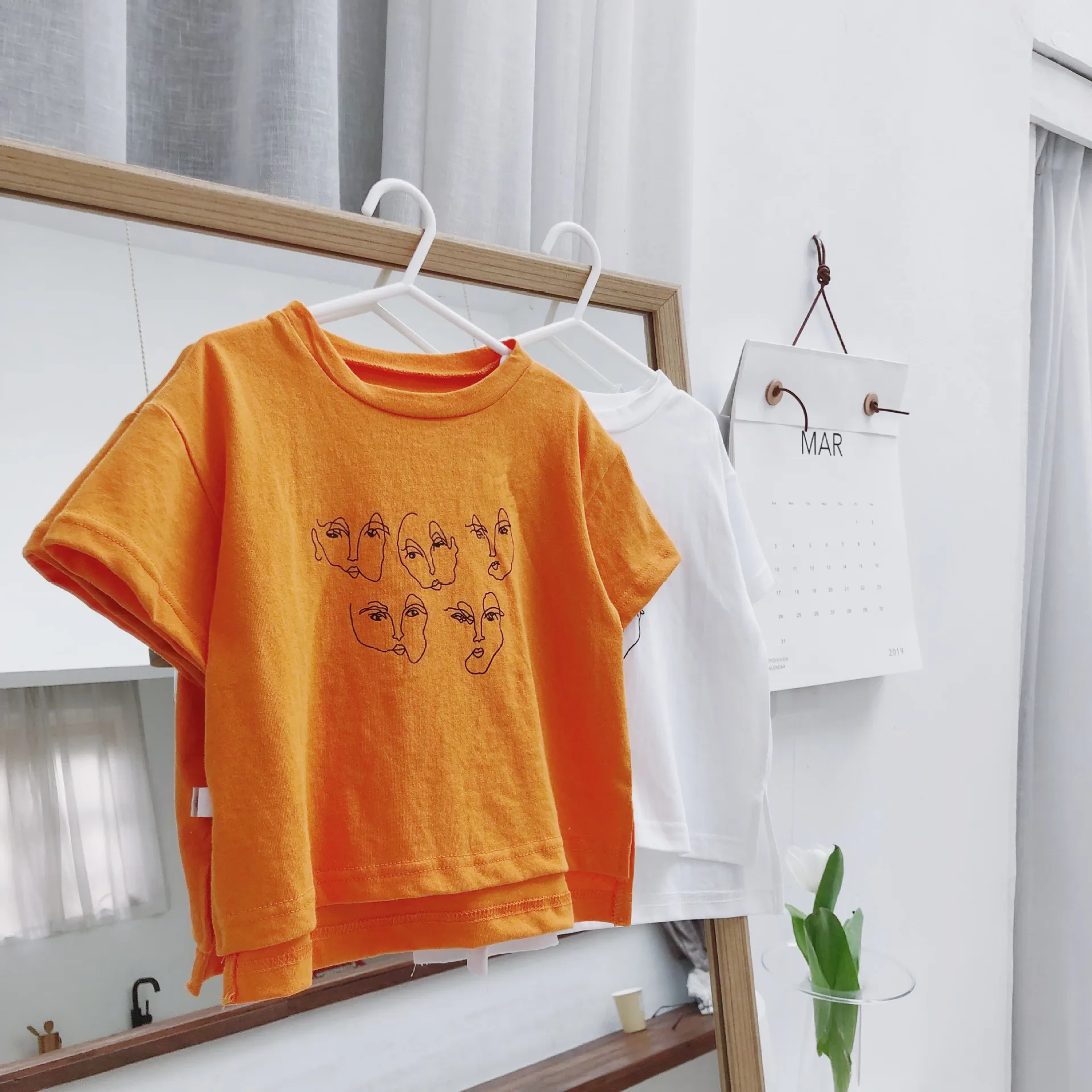 2019 г. летние футболки с короткими рукавами и рисунком лица для мальчиков девочек
