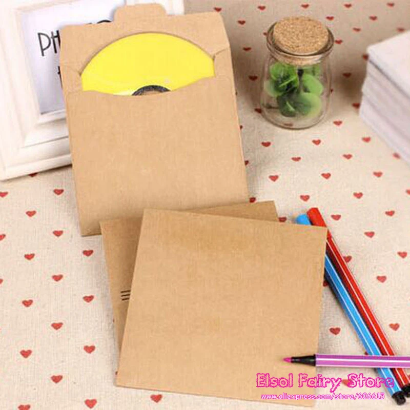 50 шт креативный CD бумажный чехол пустые конверты из крафт-бумаги натуральный