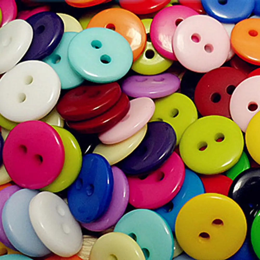100 шт. разноцветные пуговицы для скрапбукинга 2 отверстия из полимера круглой