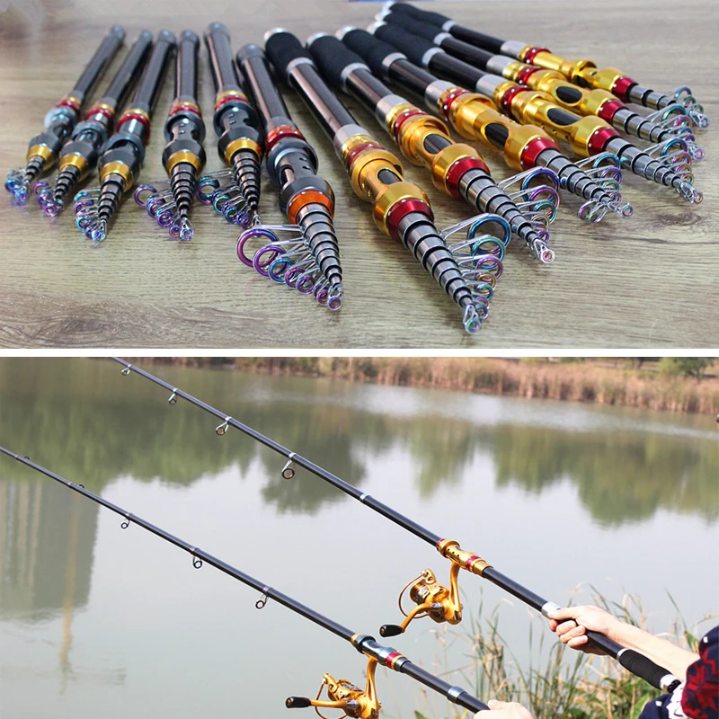 Горячая 1.8 м 3.6 портативный углеродного волокна телескопические рыболовля