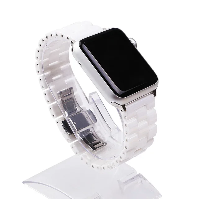 Three white Высокоэлегантный керамический ремешок для Apple Watch series 5 4 3 2 1 44 мм 40 мм 42 мм 38 мм Мужской Женский модный браслет ремешок для iwatch - Цвет ремешка: Three white