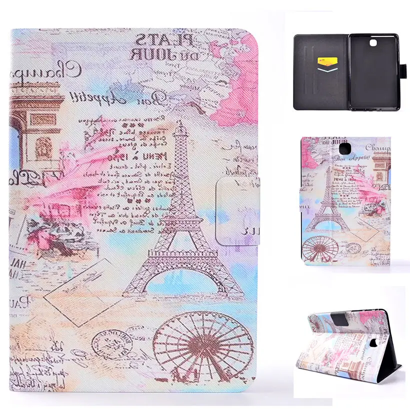 Ультратонкий откидной силиконовый кожаный чехол с принтом для Samsung Galaxy tab A 8 0 T350