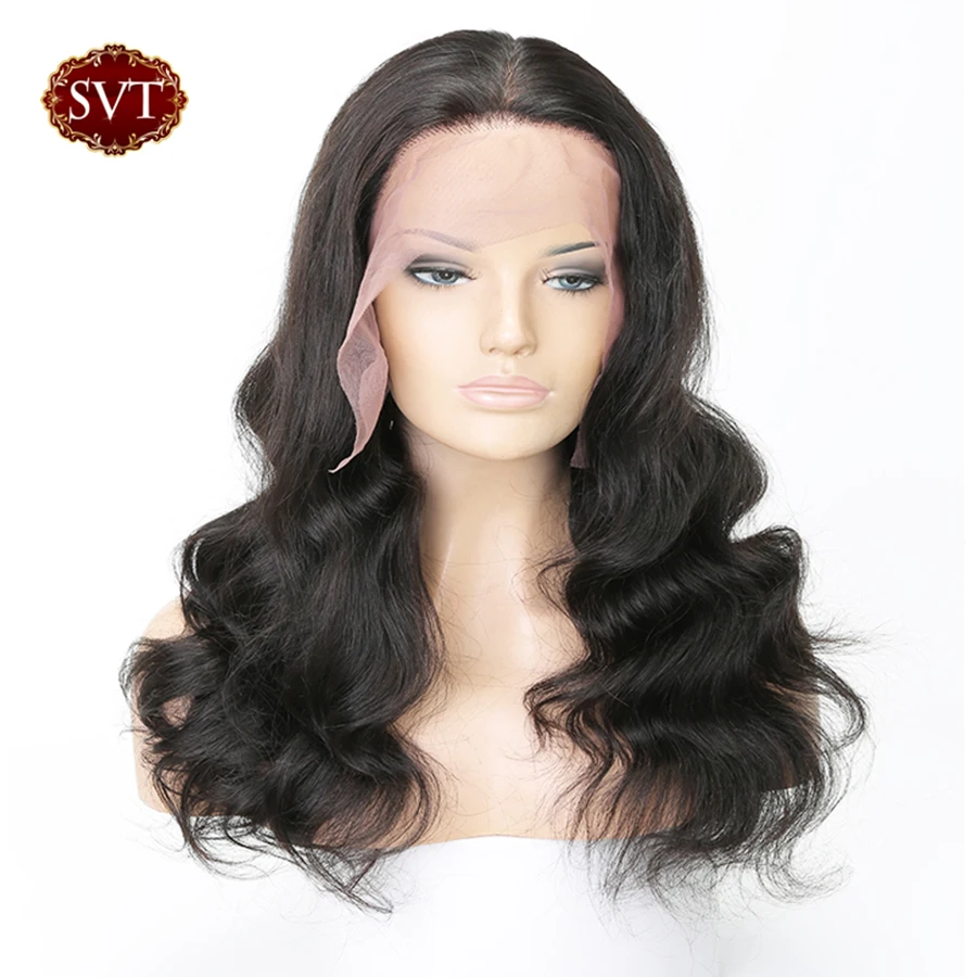 SVT человеческие волнистые волосы Remy Синтетические на кружеве парик 13X4