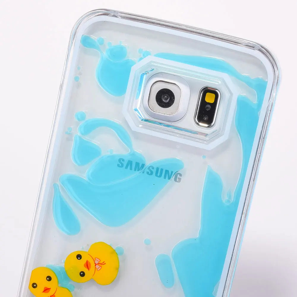 FQYANG прекрасный Дак динамический Жидкий чехол для телефона для samsung S6EDGE S5 течет желтая утка жидкость задняя крышка для samsung NOTE4 чехол