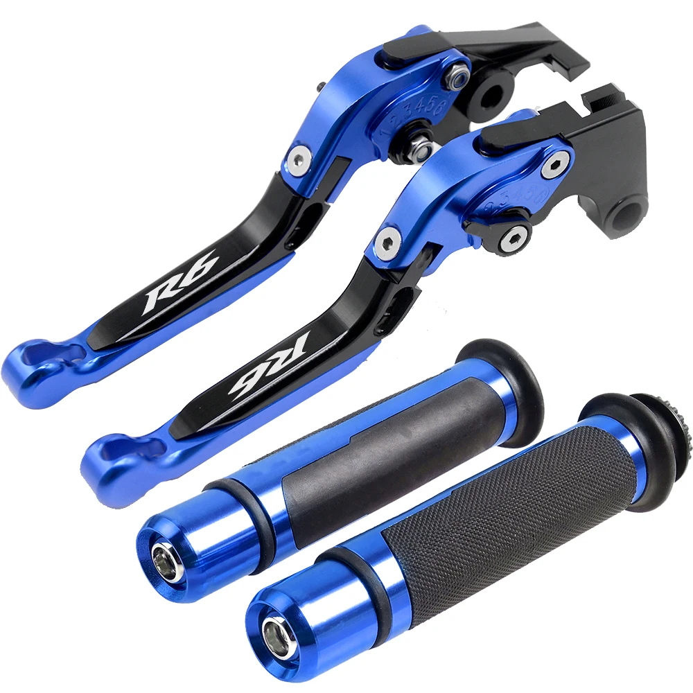 BKBUBKBU Цикл складной тормозной рычаг сцепления ручками для YAMAHA YZF R6 2005 2006 2007 2008 2009 2010 2012 2013 - Цвет: BKBUBKBU
