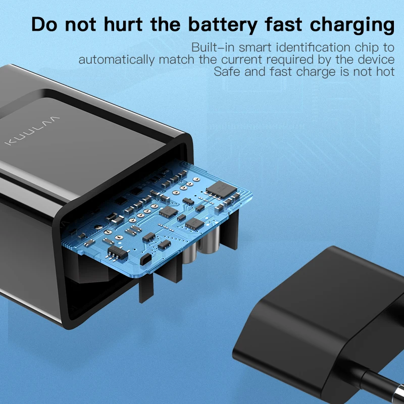 KUULAA USB зарядное устройство Quick Charge 3 0 18 Вт Быстрая Зарядка адаптер EU US Plug мобильный