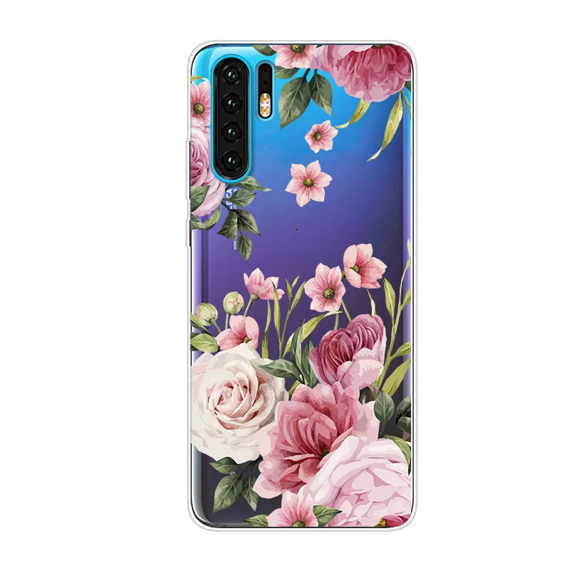P30 Pro Чехол для Coque huawei P30 Pro Чехол s Ретро цветок Прозрачный Мягкий ТПУ силиконовый чехол для huawei P 30 P30 Lite P30Pro Fundas