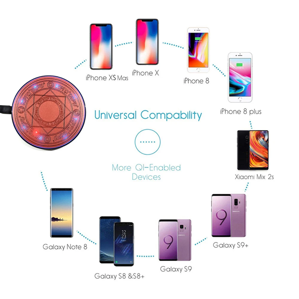 Мини Магический набор 10 W Быстрый Беспроводной Зарядное устройство Pad для IPhone X XR XS