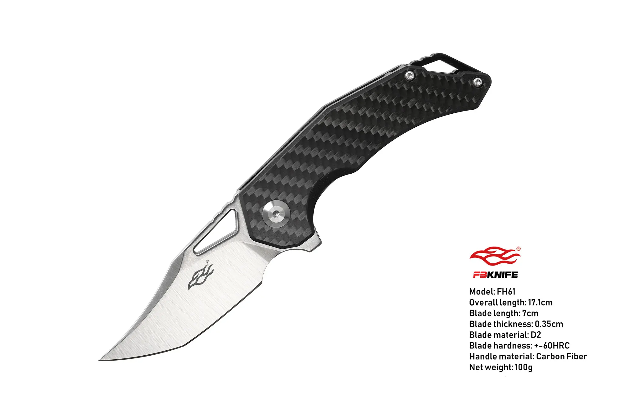 FH61-CF Ganzo Firebird FBKNIFE FH61 D2 blade G10 or Carbon Fiber Handle Folding knife Survival tool Pocket Knife tactical outdoor tool - Цвет: FH61-CF