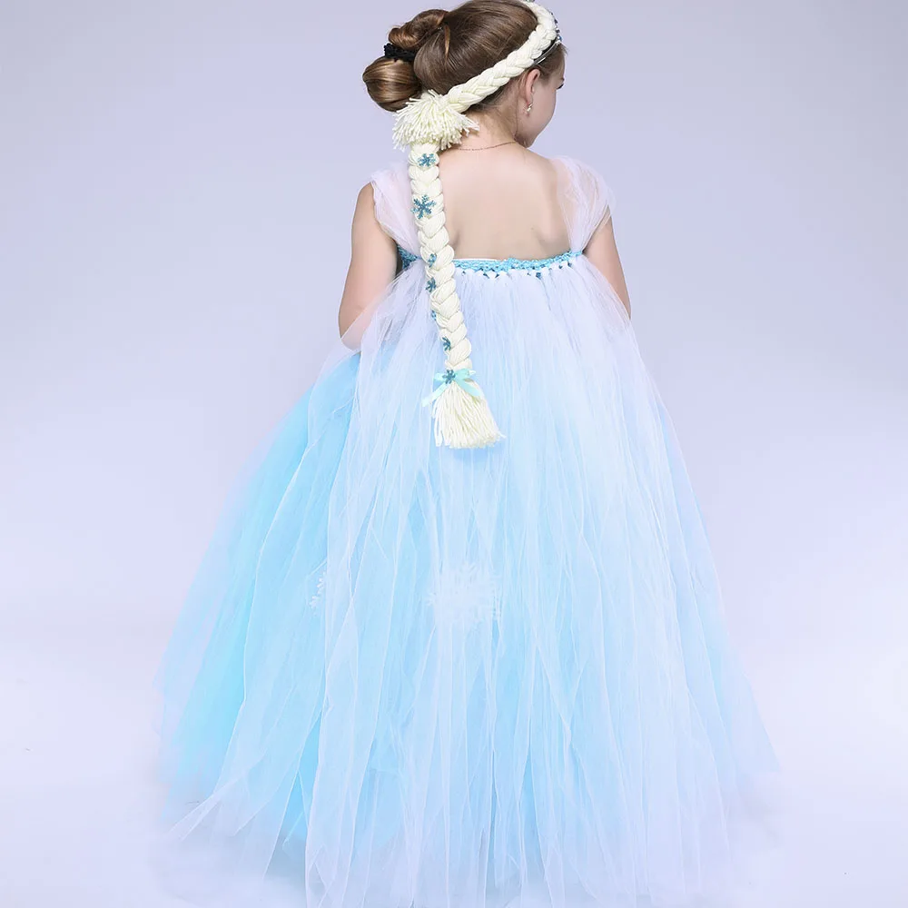 Blue Snow Queen Girls Elsa Dress Cosplay Princess Costume for Kids Froze Christmas Snowflake Party Tutu | Детская одежда и обувь