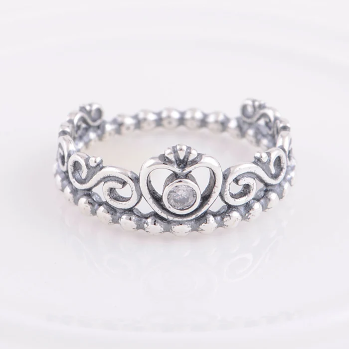 Princess Tiara Crown Vintage Ring for Women Engagement Rings 2015 New 925 Sterling silver Compatible with Pandora Fashion | Украшения и