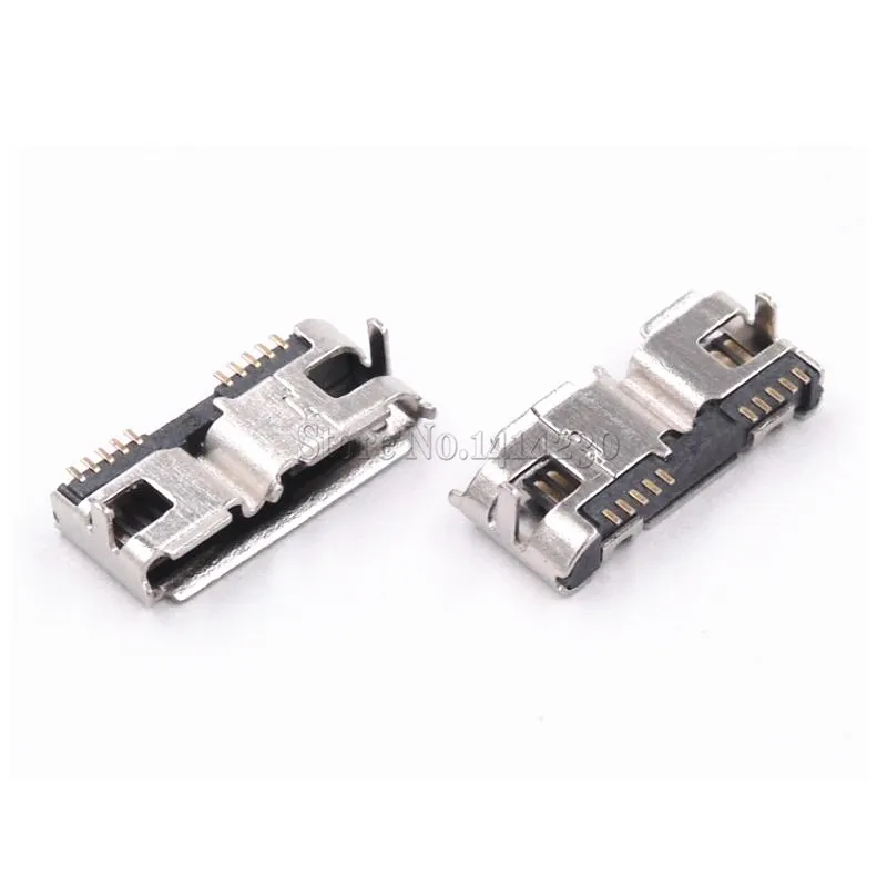10 шт. Micro USB 3 0 гнездовой контактный разъем для пайки печатных плат разъемы жестких