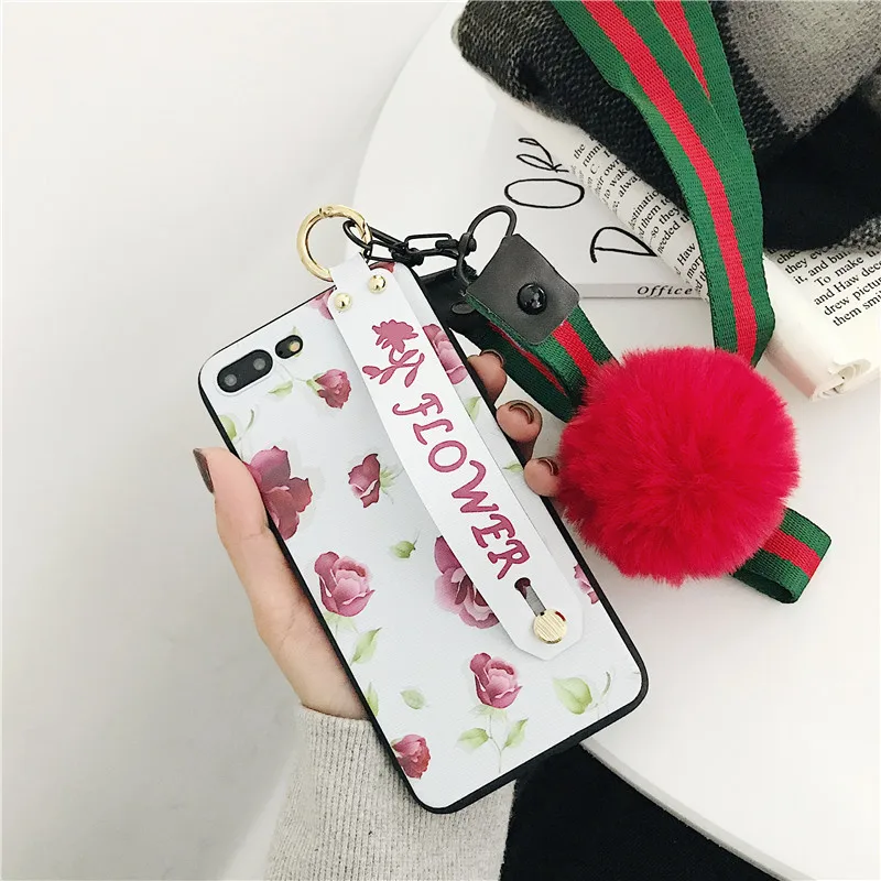 Чехол с цветами для iphone XR мягкий чехол-накладка на запястье X XS max 6 6s 7 7plus 8 8plus +