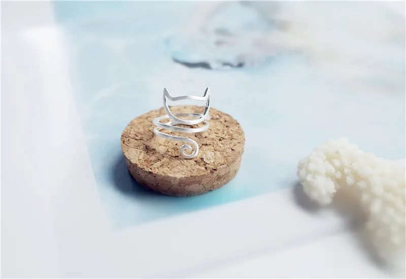 Открытие обмотки проволоки рисунок кольца в виде кошки для женщин кошка обертывание кольцо животное палец кольцо для женщин регулируемое обручальное кольцо женский Gi