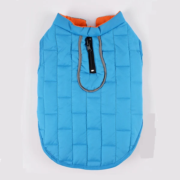 Blue-orange Светоотражающая теплая одежда для собак, одежда для французского бульдога, водонепроницаемая куртка, зимний костюм для кошек, жилет, аксессуары для домашних животных - Цвет: Blue-orange