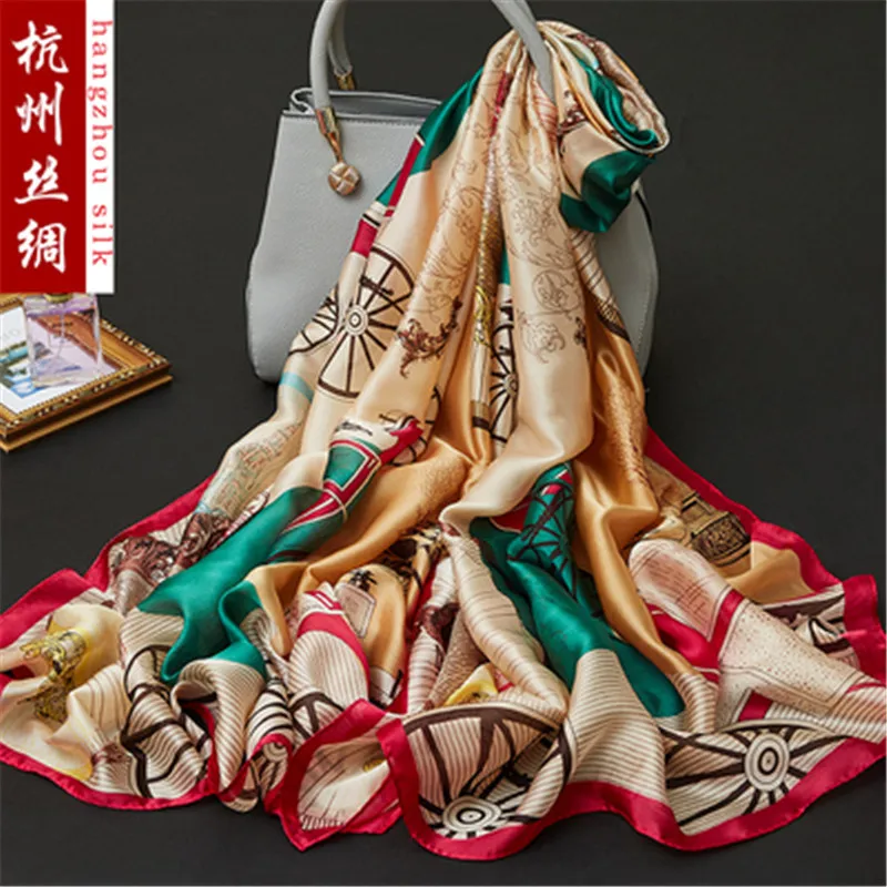 180x90cm Bird Flower Printed Silk Chiffon Fabric Nature Material Sew Women Dress Scarf HG27 | Дом и сад