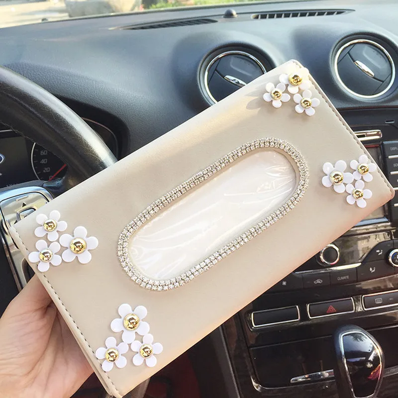 Алмазная Маленькая ромашка автомобиль солнцезащитный козырек подвесная коробка
