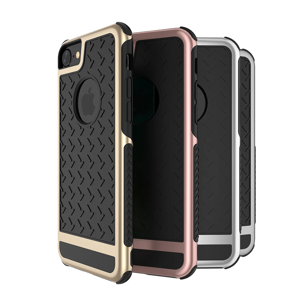 FLOVEME Heavy Duty Armor Case For iPhone 7 6 6s Plus Plastic Soft TPU Phone Cases 5s se Plain Bumper Back Cover i7 |