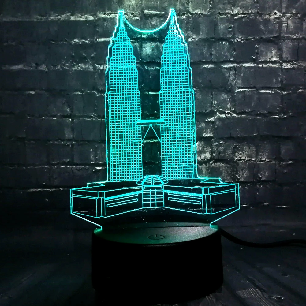 Креативный 3D Лава туристические аттракционы Малайзия Твин тауэрс светодиодный домашний декор для детской продукции настроение блеск Настольный ночной Светильник детский подарок