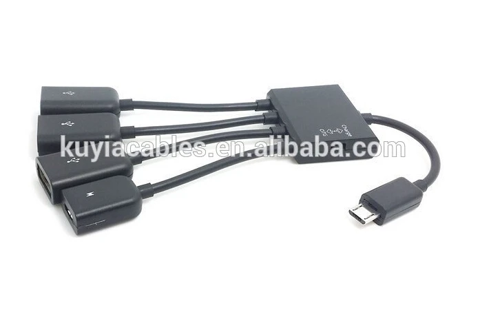 Высокое качество 4 порта Micro USB зарядка OTG концентратор кабель разъем сплиттер для