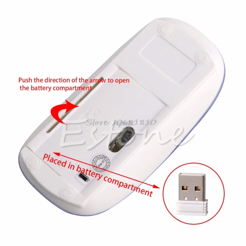 2,4 ГГц Беспроводной тонкая Ультра оптическая прокрутки Мышь/Мышей+ USB приемник для портативных ПК и Прямая поставка