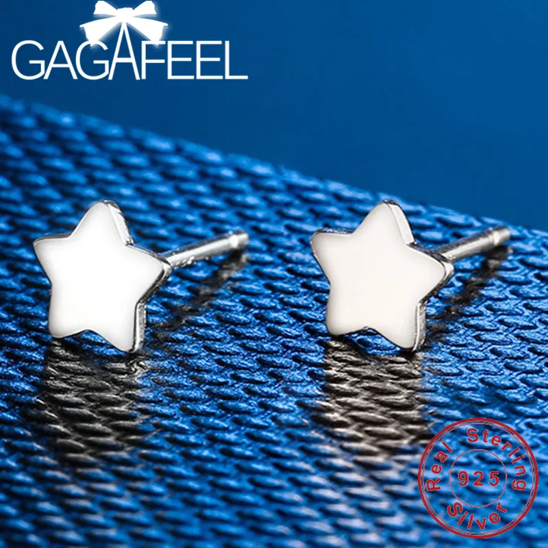 Серьги гвоздики GAGAFEEL в форме пентаграммы для женщин серебро 925 пробы модные
