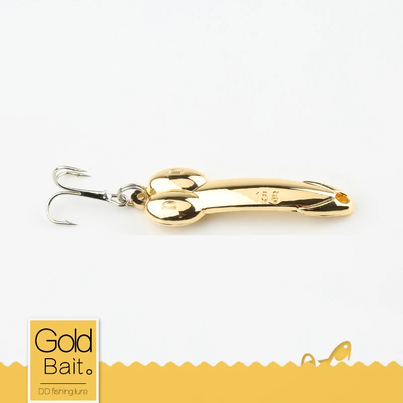 Gold DD ложка Рыбалка приманки 5 г 10 г 15 г 20 г Цвет серебристый, Золотой Металл Блёстки блесна Рыбалка Bait Спинербейт тройной крючок жесткий приманки Рыбалка снасти - Цвет: Gold