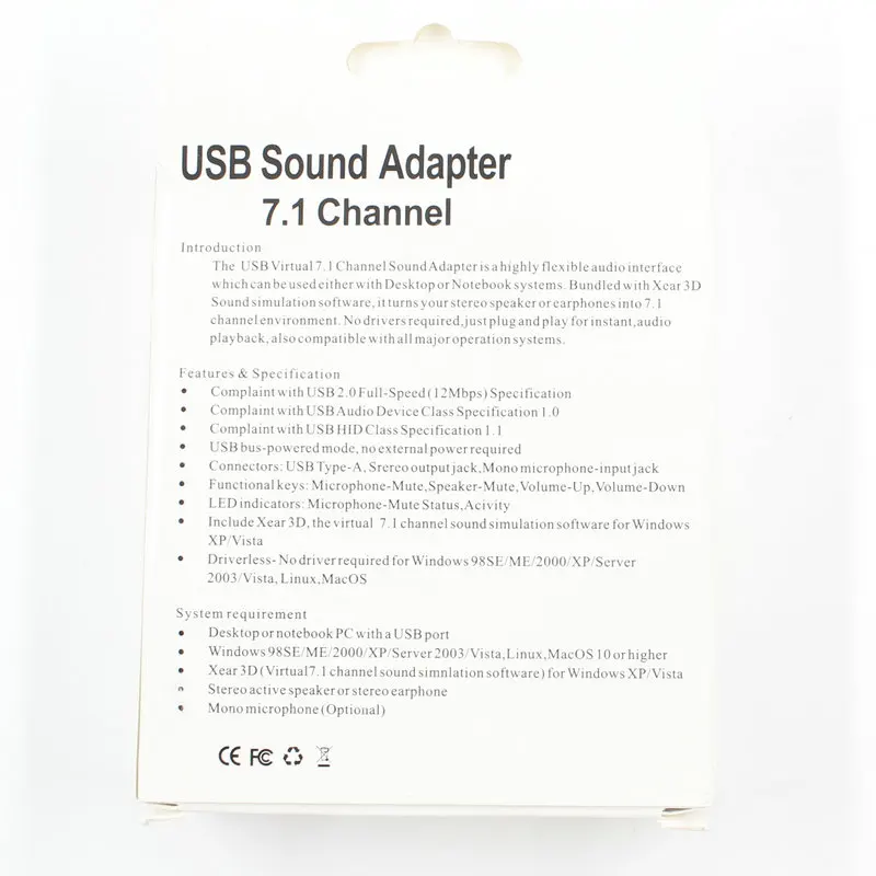 USB Звуковой адаптер 7 1 каналов Type-A Srereo выходной разъем моно микрофон-входной для