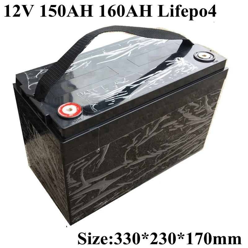 

Lifepo4 12,8 V 12V 160Ah 150AH литиевый аккумулятор BMS для лодок 1200W Солнечная энергия для хранения тележек для гольфа RV Инвертор + зарядное устройство 10A