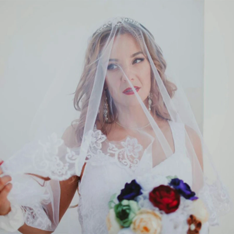 Свадебная фата 2017 Лидер продаж низкая цена высокое качество белый/слоновая кость