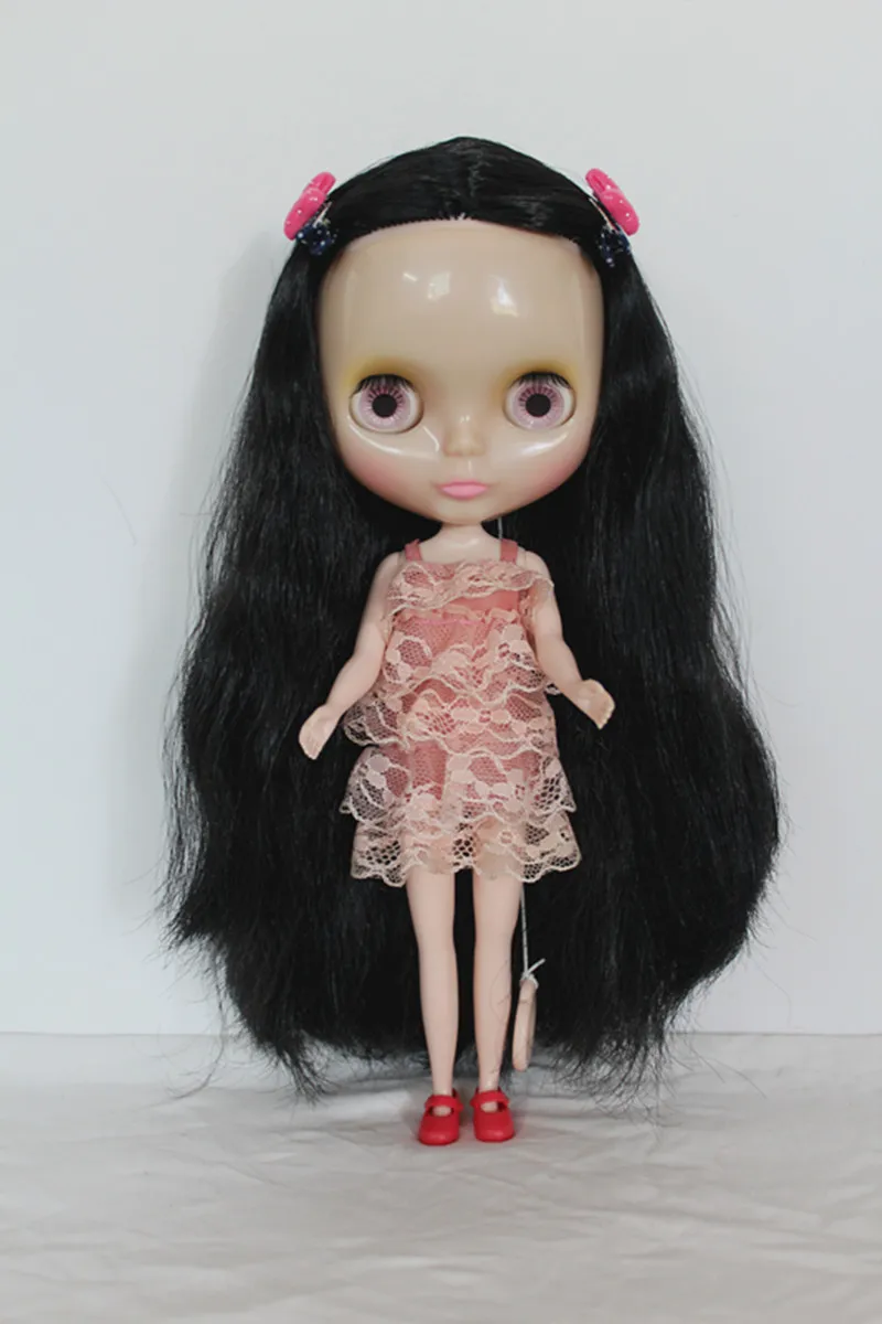 Blygirl Black straight hair nude doll Blyth transparent skin ordinary body seven joints change their own makeup | Игрушки и хобби