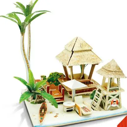 3D пазл дом Строительные Деревянные игрушки для детей коттеджи деревянная