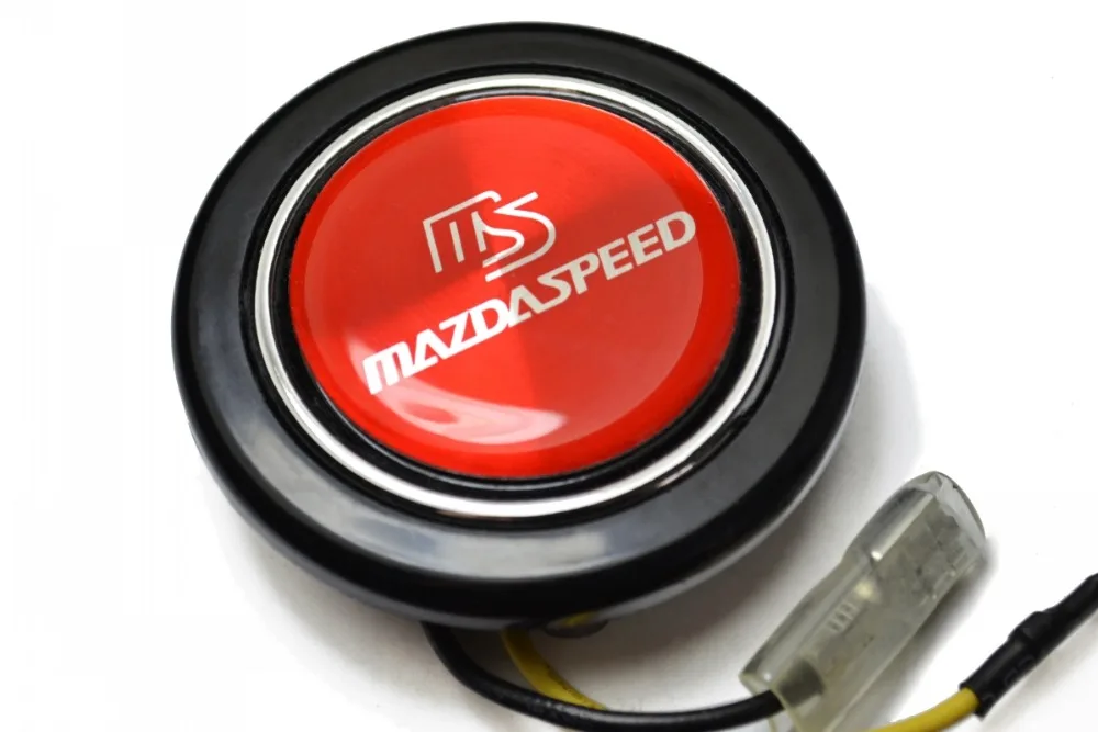 Красная алюминиевая эмблема ABS руля Рога Кнопка для Mazda mazdaspeed