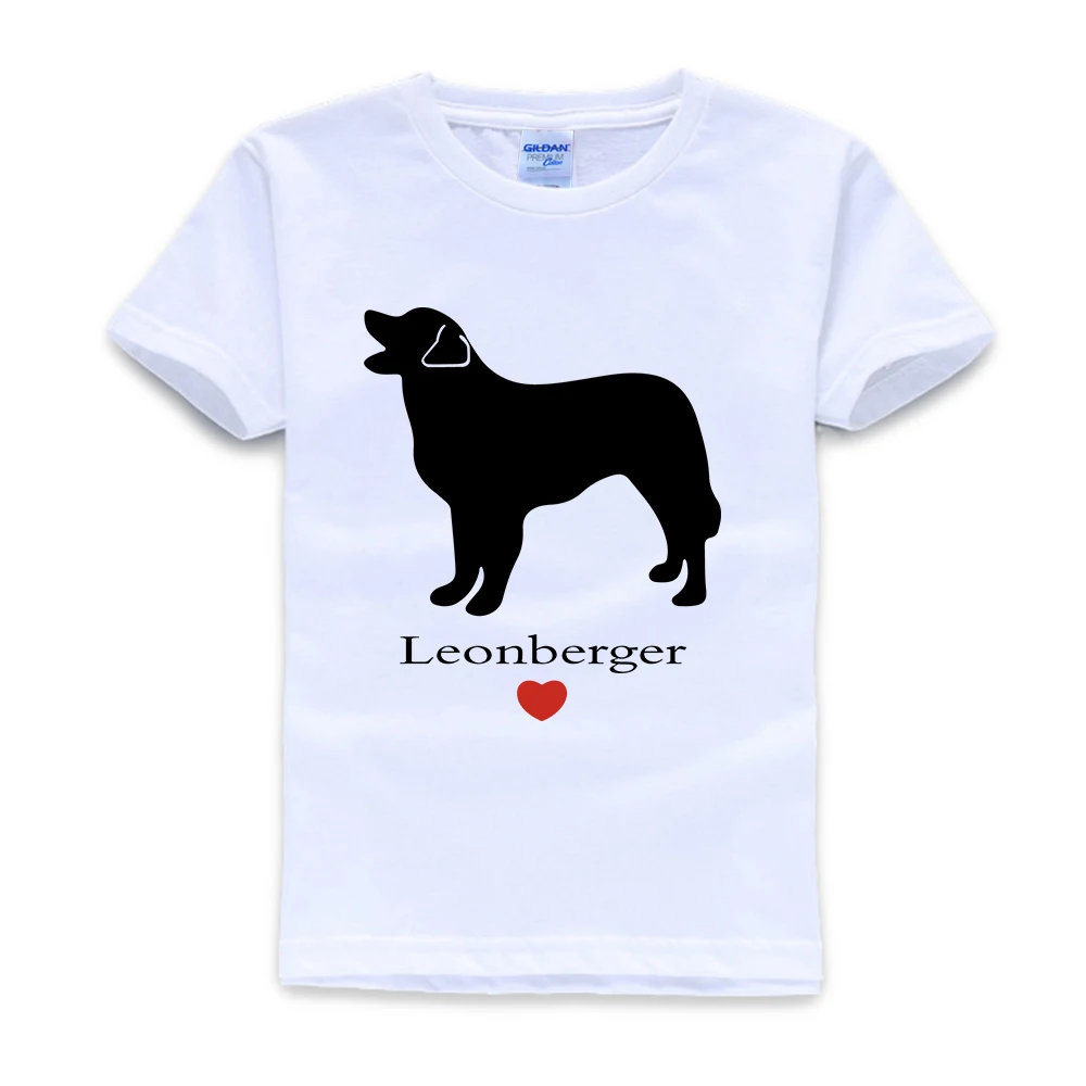 Leonberger Love/детская футболка; топы с короткими рукавами для мальчиков; детская Рождественская рубашка для девочек; летняя одежда для маленьких девочек - Цвет: Белый