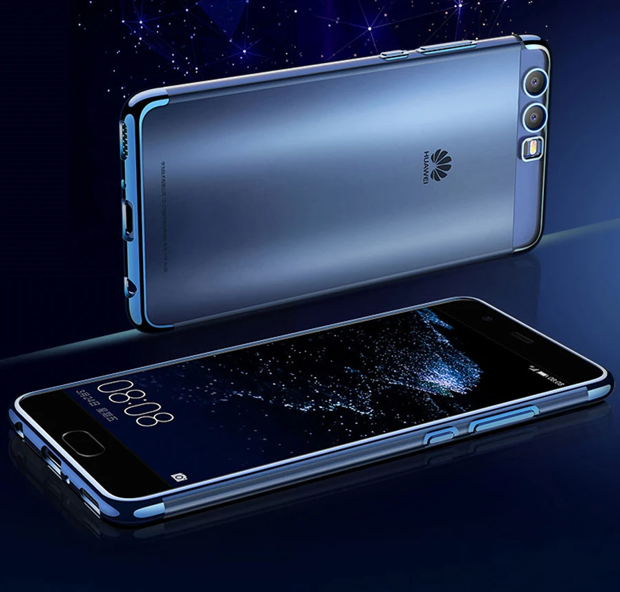 Plating Transparent Case For Huawei P10 Plus Silicone Soft TPU Cover case Luxury Phone Shell Back cover | Мобильные телефоны и