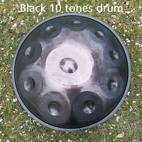 Ручная работа Hank Street art барабан ручной работы HANDPAN инструмент барабан мешок профессиональный HandPan повесить барабан 9/10 тон масштаб производительность игры - Цвет: Black 10 tones