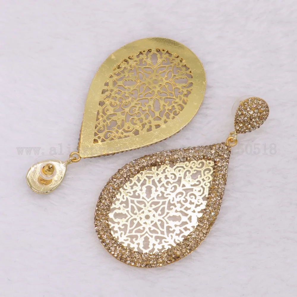 5 пар золотые серьги модные металлические полые с узором элегантные висячие