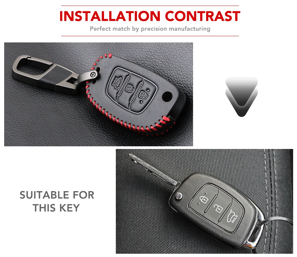 3 кнопки Кожаный Автомобильный Дистанционный Флип брелок чехол Чехол для Hyundai Creta