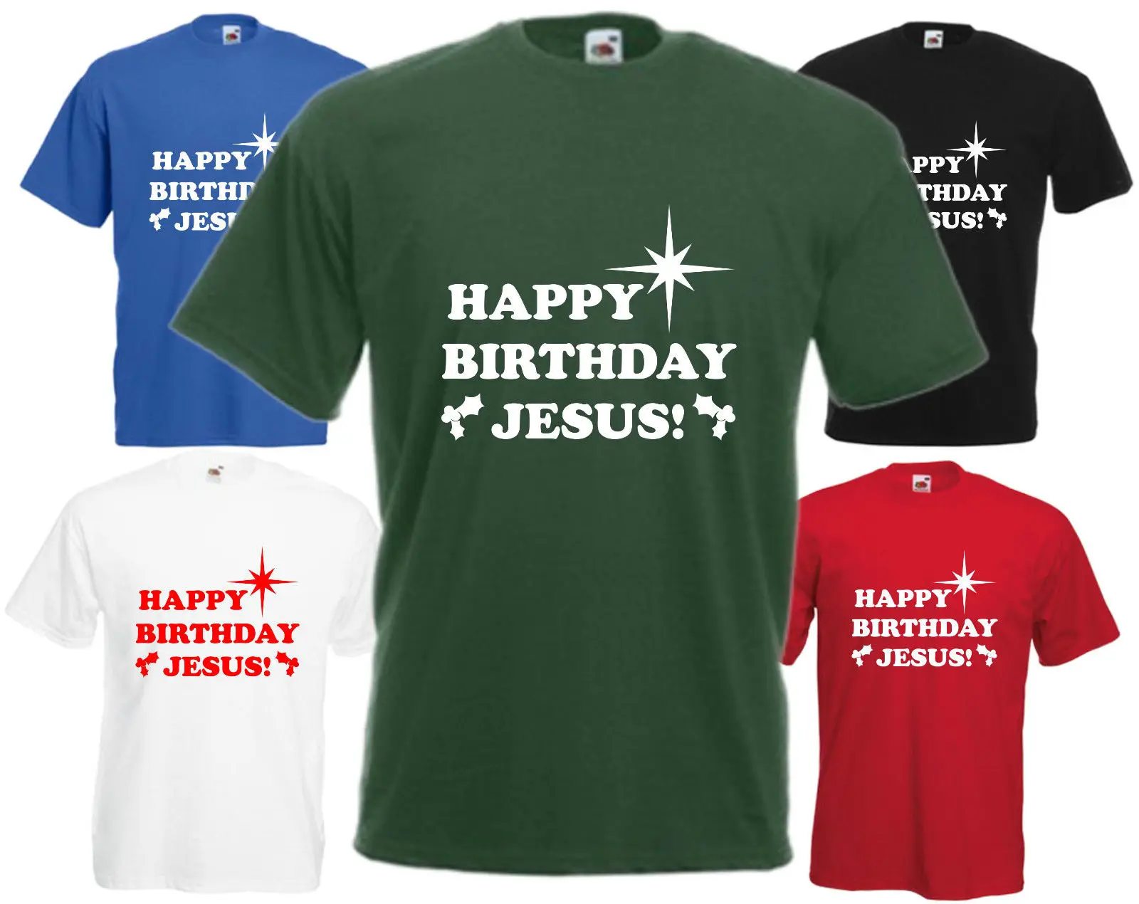 Веселая Рождественская футболка с надписью Happy Birthday JESUS Christmas | Мужская одежда