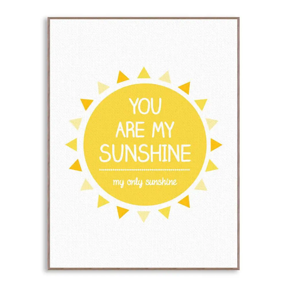 Современный минималистичный Желтый Солнечный свет Типографика любовь цитаты А4