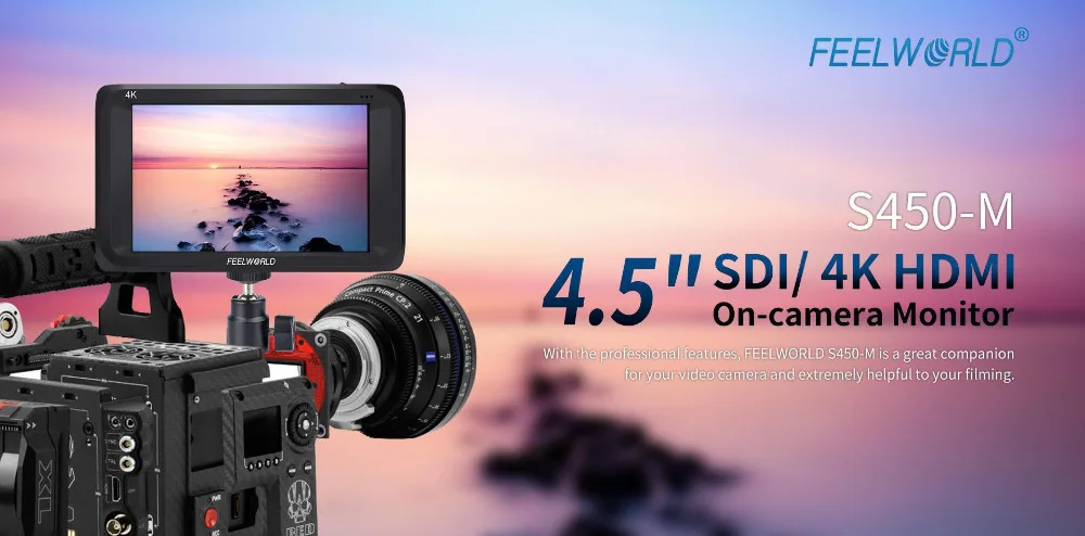 Видео монитор Feelworld для камеры Full HD экран 4 5 дюйма SDI/4K HDMI вход выход 3G-SDI видео |