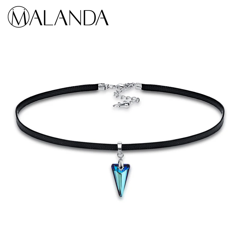 Бренд malanda 2018 Новый Спайк кулон кристалл от SWAROVSKI чокер с цепочкой ожерелье для