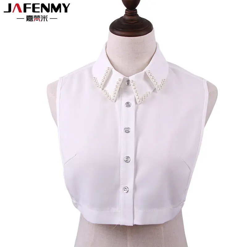 Новинка 2017 модный двухъярусный шифоновый воротник с жемчугом съемный накладной