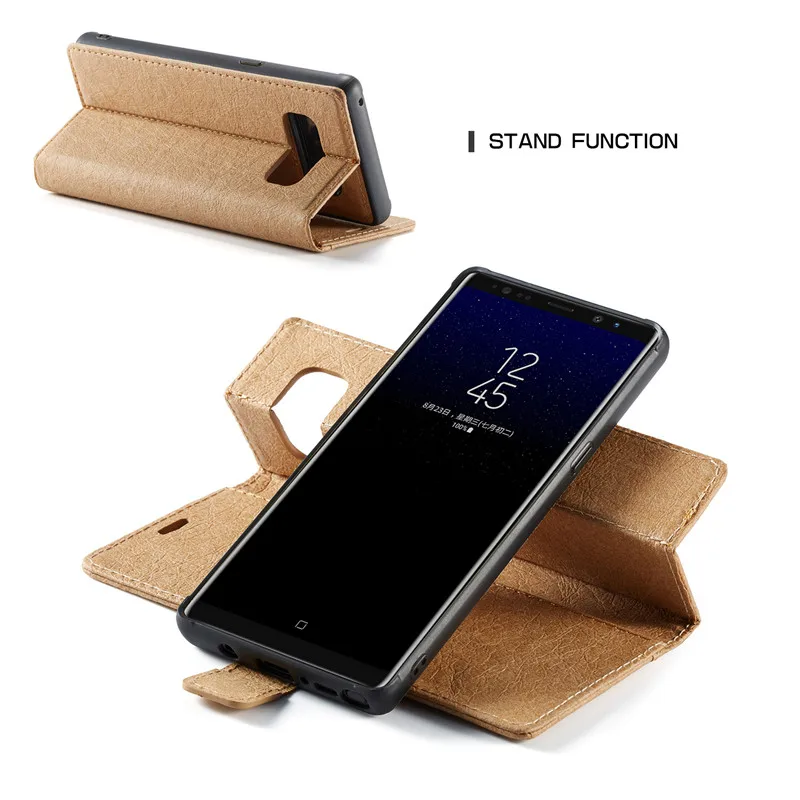 Кожаный чехол WHATIF для Samsung Galaxy Note 8 S8 Plus S7 Edge съемный флип с держателем карт iPhone X 6 6s
