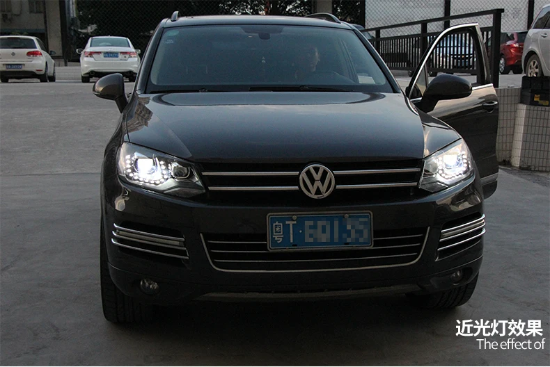 Автомобильный Стайлинг Головной фонарь для VW Touareg 2011- фары светодиодный фары DRL Объектив Двойной Луч би-ксенон HID автомобильные аксессуары