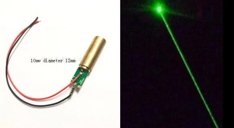 532nM GREEN 532нм зеленая точка 10 мВт лазерный модуль, аксессуары для лазерных игрушек, реквизит для сцены(диаметр 12 мм) 2,8-3,7 в - Цвет: 532nM GREEN